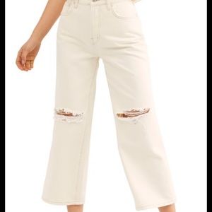 FREE PEOPLE | Ranger Ripped Crop Wide Leg Jean 29